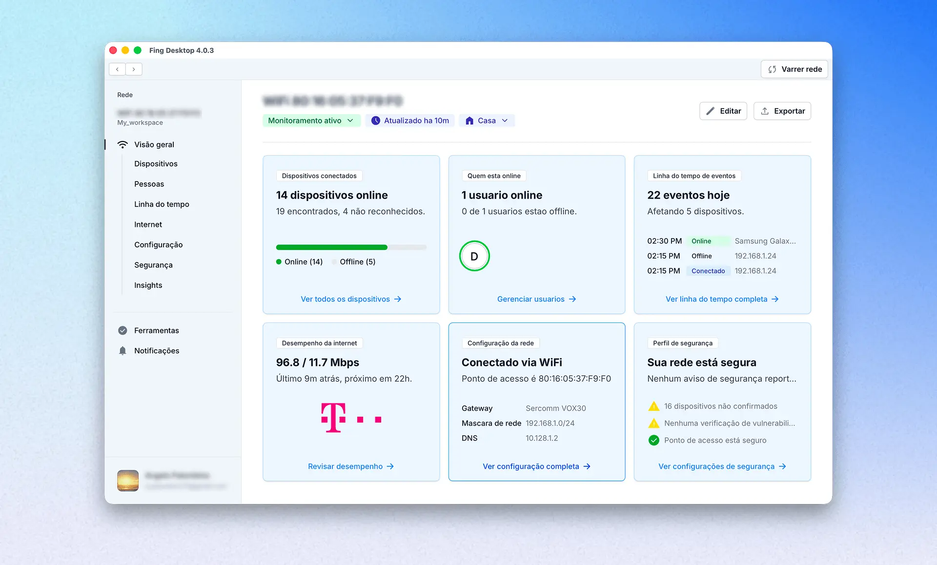 Home page of Fing Desktop in Portuguese